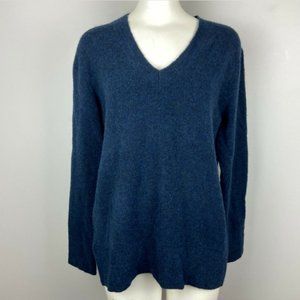 NWT Banana Republic Sweater Aire Yarn Dark Blue V Neck Pullover Size Small